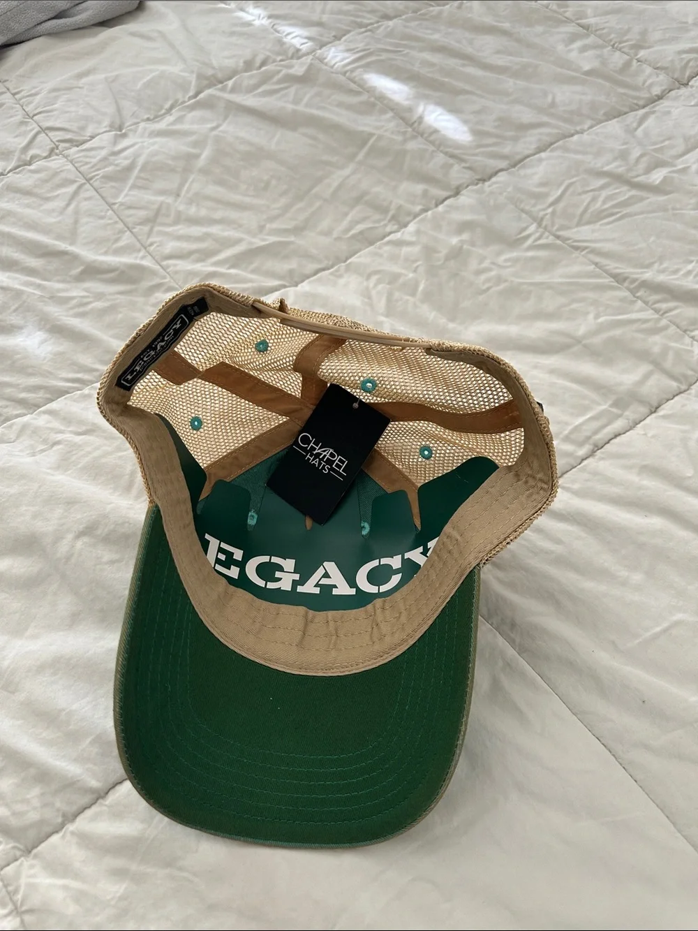 Aloha Embroidered Teal Trucker Hat with Tan Mesh